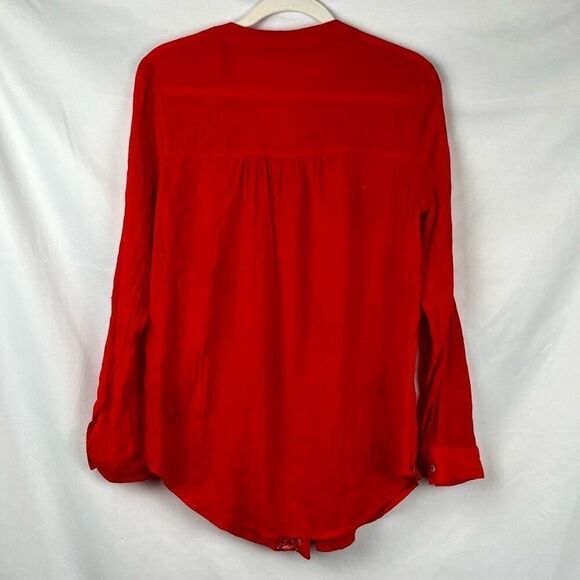 Zac & Rachel Floral Retro Button Up Long Sleeve Top Medium - Picture 3 of 11